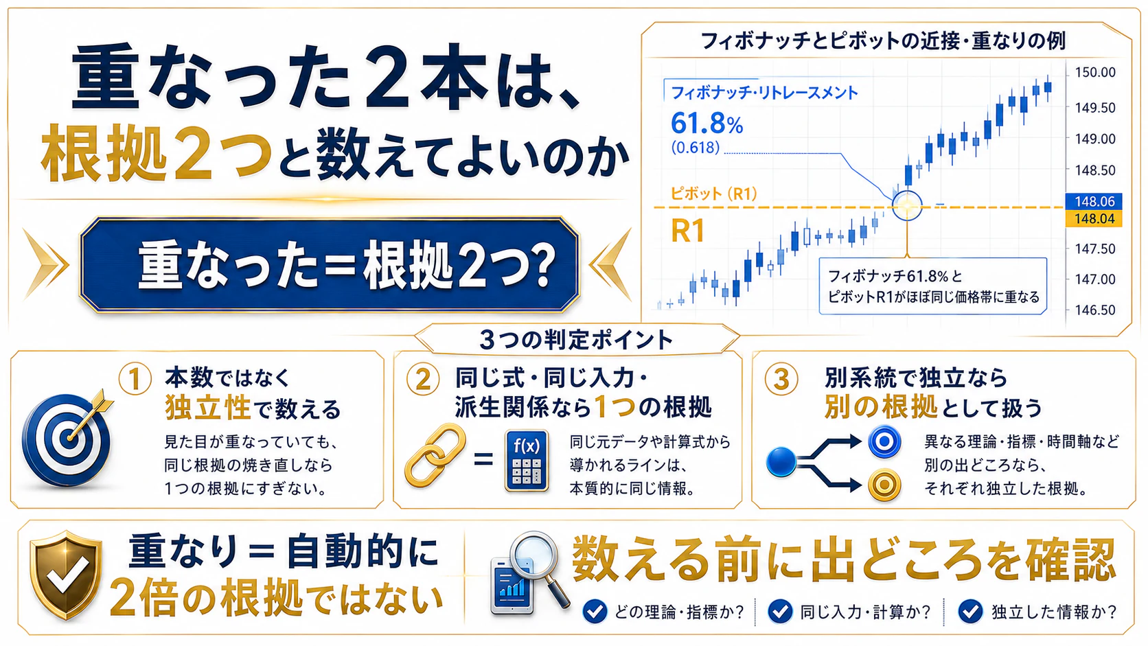 重なった2本を入力と式の系統から同じ根拠か別根拠か判定する流れ