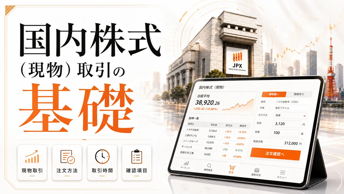 国内株式（現物）取引の基礎を確認する
