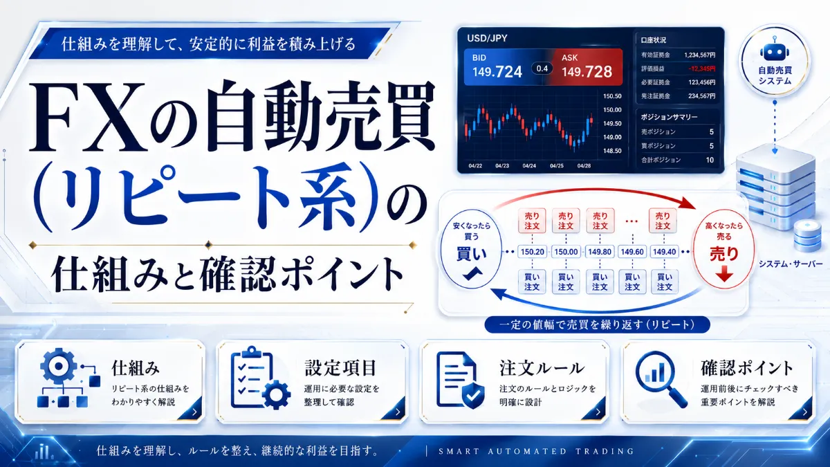FXの自動売買（リピート系）の仕組みと確認ポイント