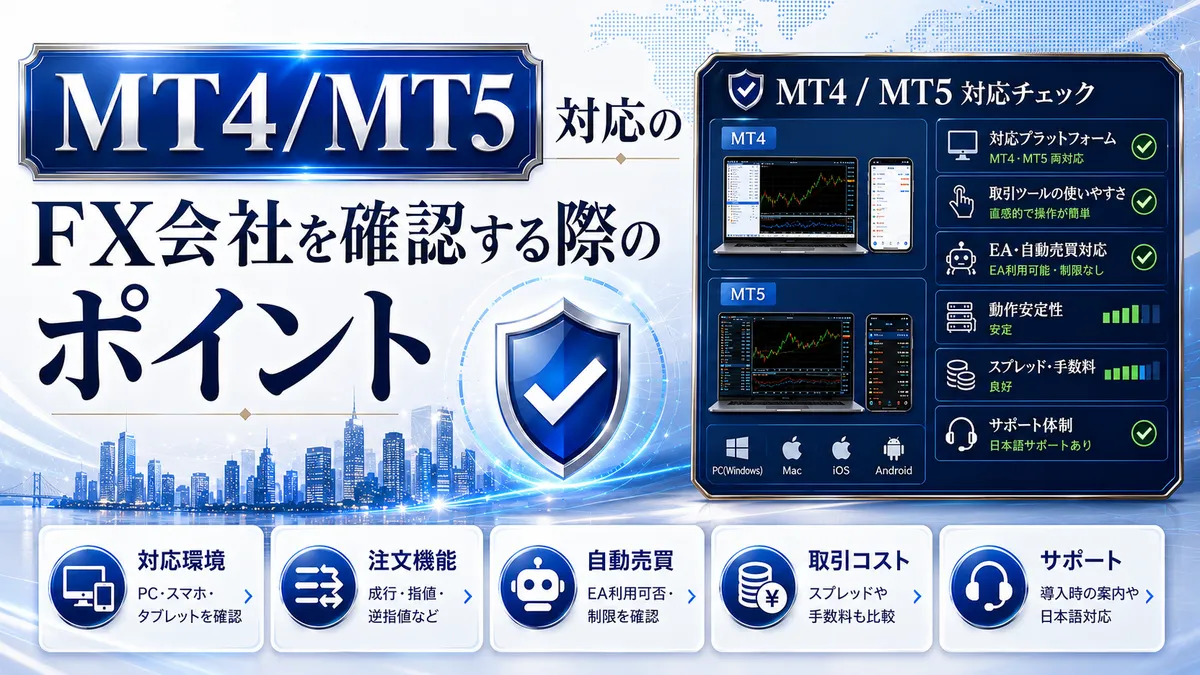 MT4/MT5対応のFX会社を確認する際のポイント