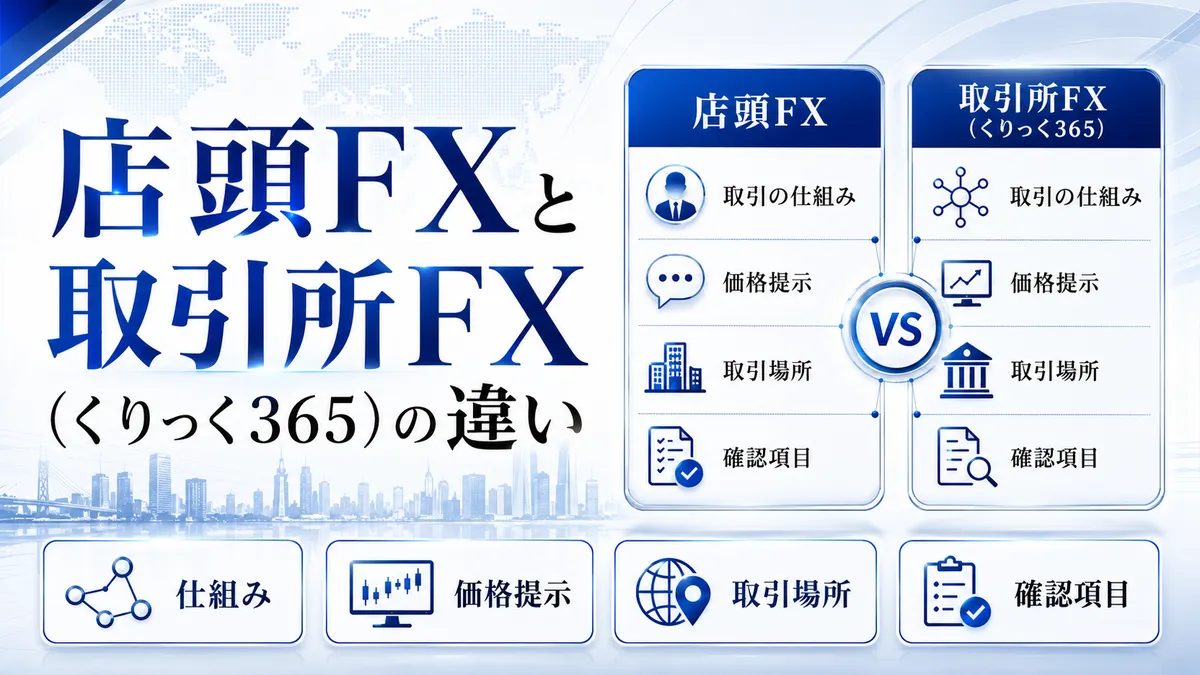 店頭FXと取引所FX（くりっく365）の違い