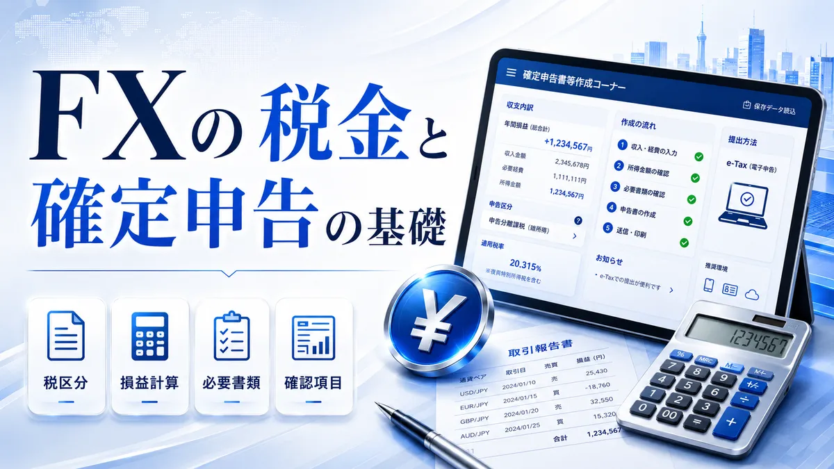 FXの税金と確定申告の基礎（申告分離課税・損益通算・繰越控除）